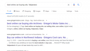 Griegers #1 and #2 when searching, "best online car buying site,.